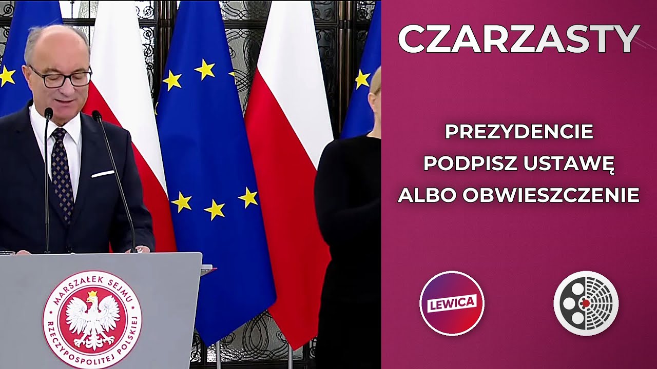 Konferencja prasowa marszałka Sejmu Włodzimierza Czarzastego