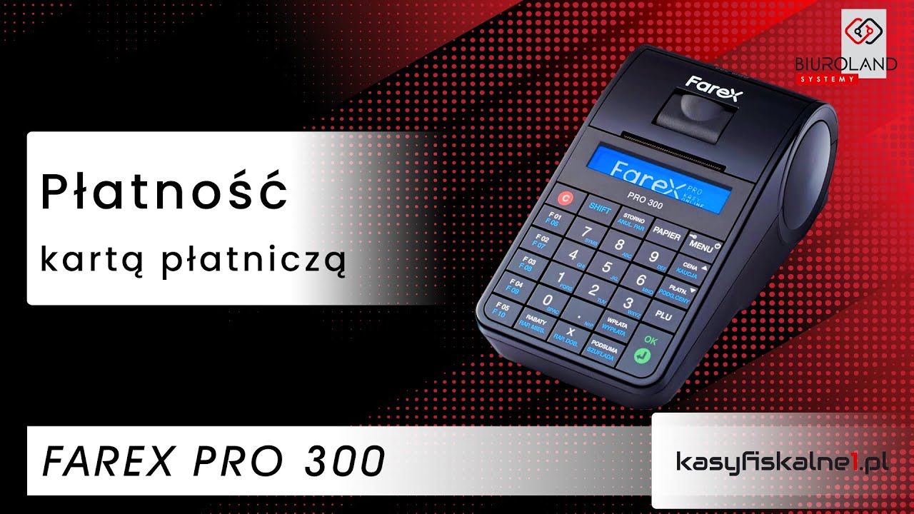 Płatność kartą płatniczą na kasie fiskalnej Edata Farex PRO 300 Online