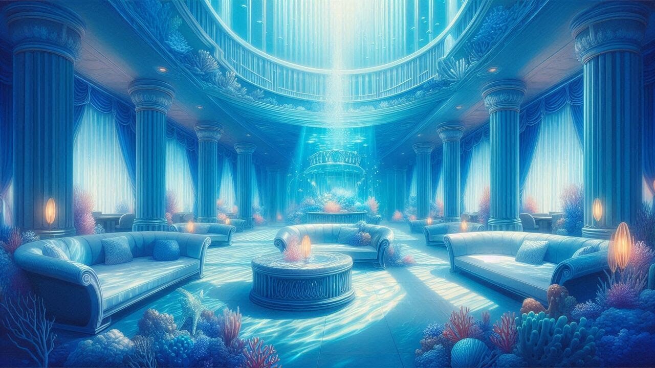 Quiet Underwater Hotel Lounge – Deep Blue Ambient BGM for Focus & Reading (30min)