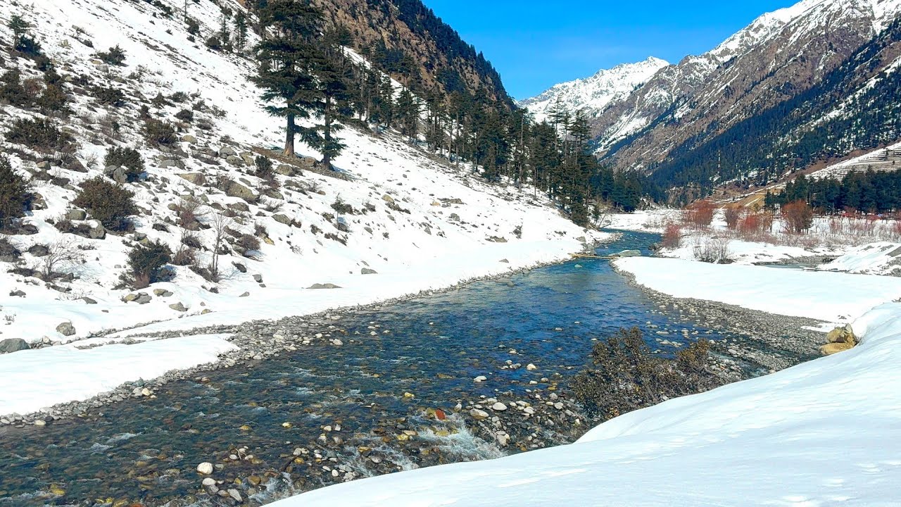 4K Snowy Mountain River Sounds ❄️| Pure Winter Water Sounds for Deep Sleep, Study & Stress Relief
