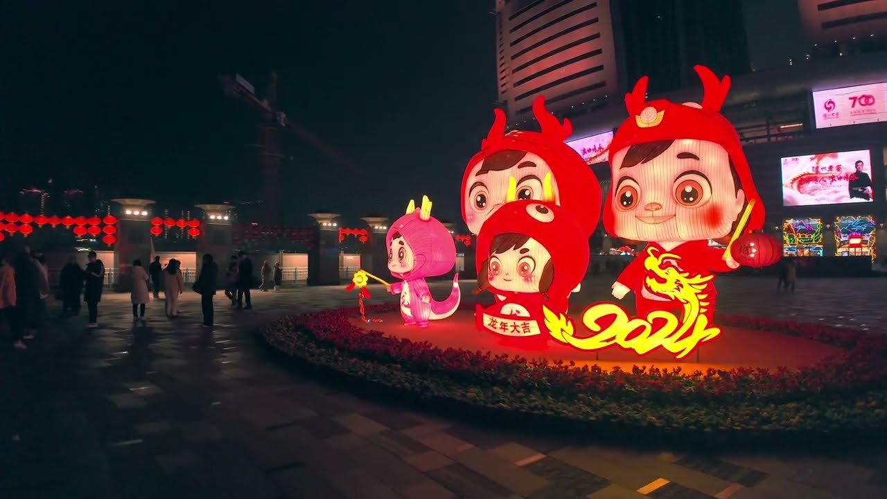 Walk Chongqing Raffles City Business Center|4KHDR|night walk|city walk|China Travel|HDR night walk