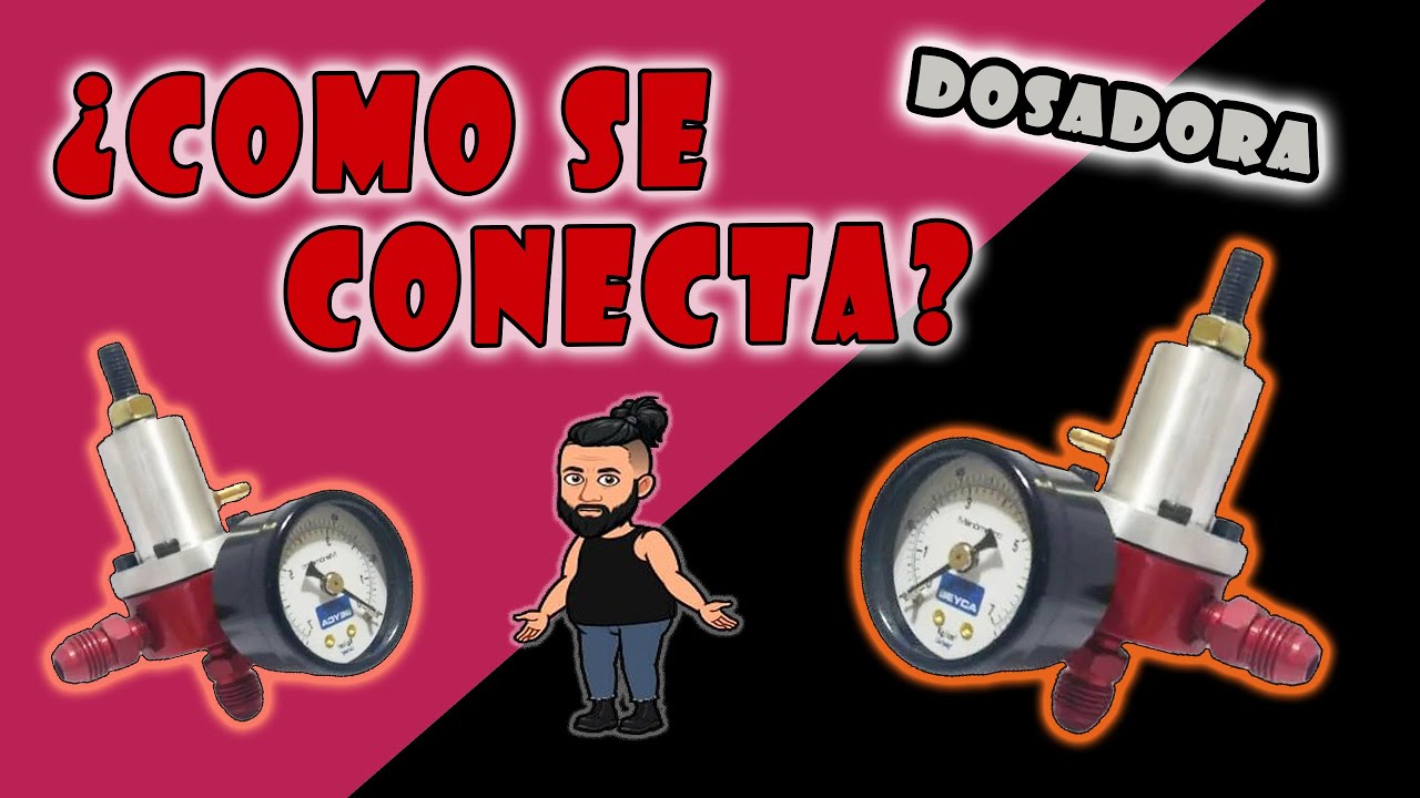 Dosadora de combustible conexión. Regulador presión manual como conectarlo