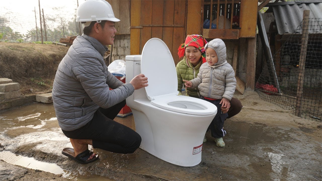 Full video TIMELAPSE: Rich guy help single mother building farm that spans years, Build a toilet
