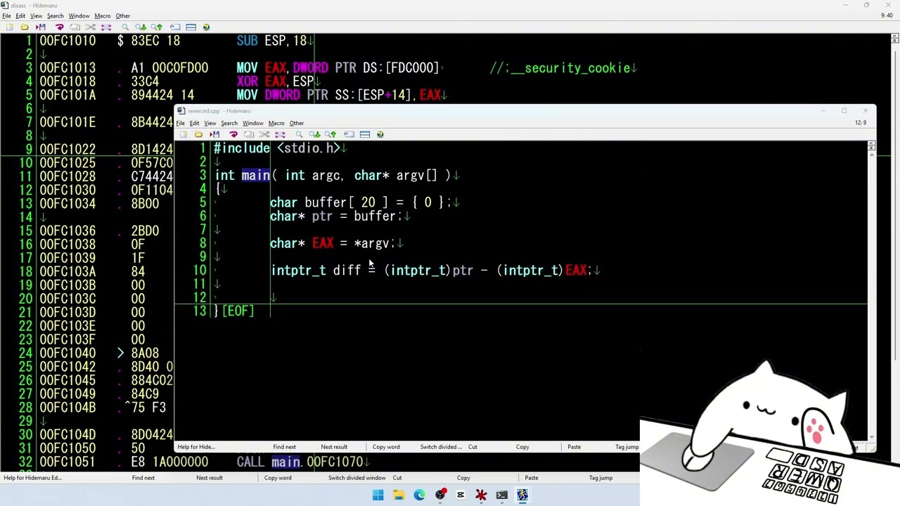 リバースエンジニアリング 第三回 strcpy()関数 VC++旧バージョン最適化の逆向