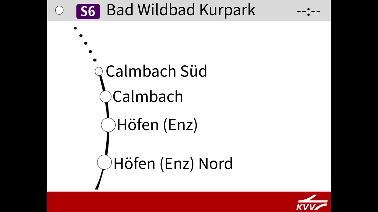 Ansage Bis Bad Wildbad Kurpark Linie S6 KVV/AVG