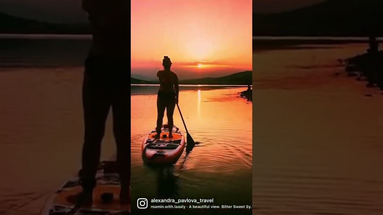 Beautiful sunset view 📍Montana, Bulgaria  #sunsetlake #suppaddle #bulgaria