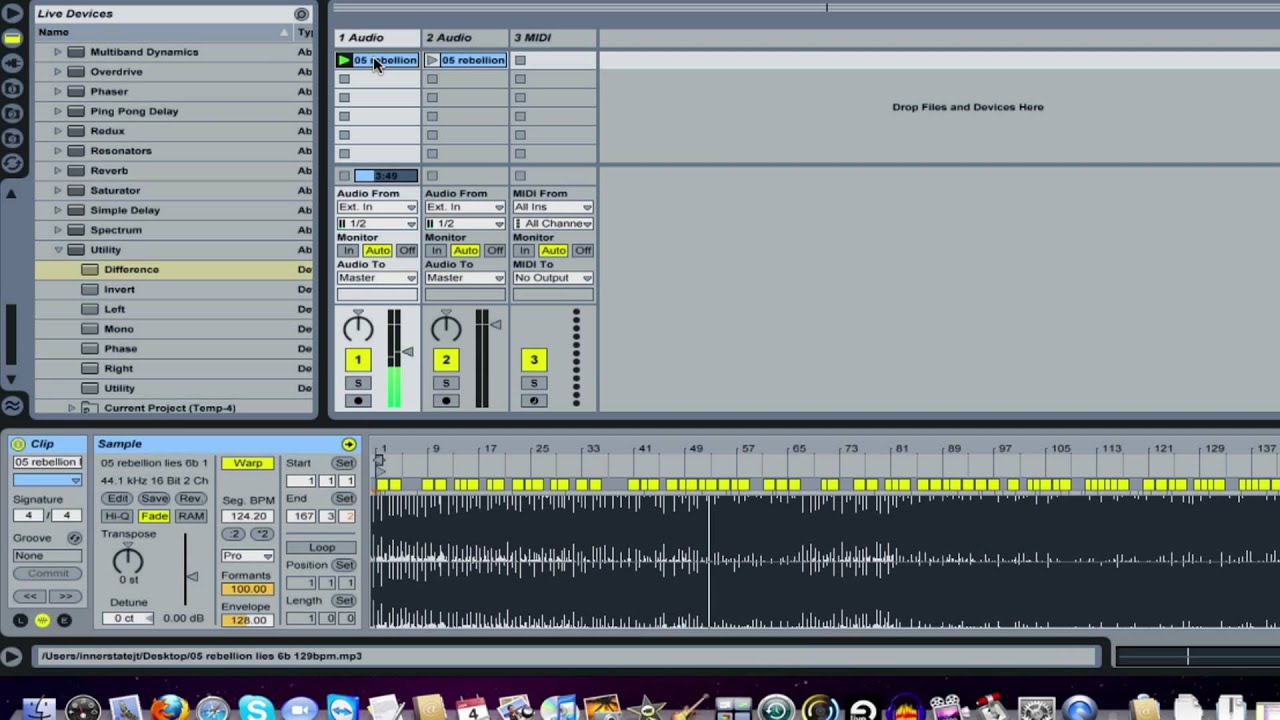 Как удалить вокал в Ableton