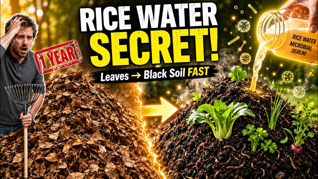 Turn Dead Leaves Into Rich Compost FAST With Rice Water (The Forgotten Microbe Trick)