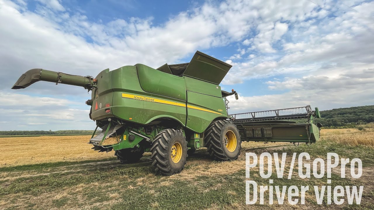POV/GoPro/driver view - žně 2023 - John Deere S680i + 630R & S785i  - Sklizňové služby Tomáš Malý