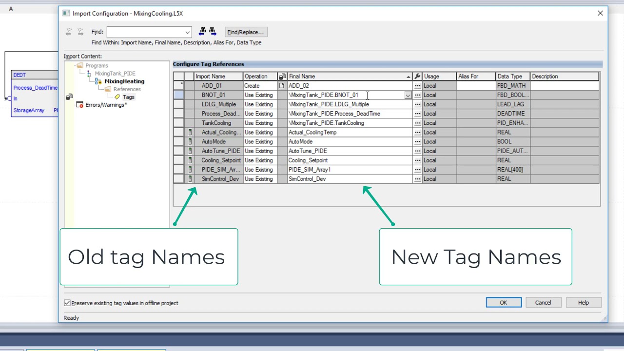 Replacing Tags | Import Export Routines In RSLogix 5000