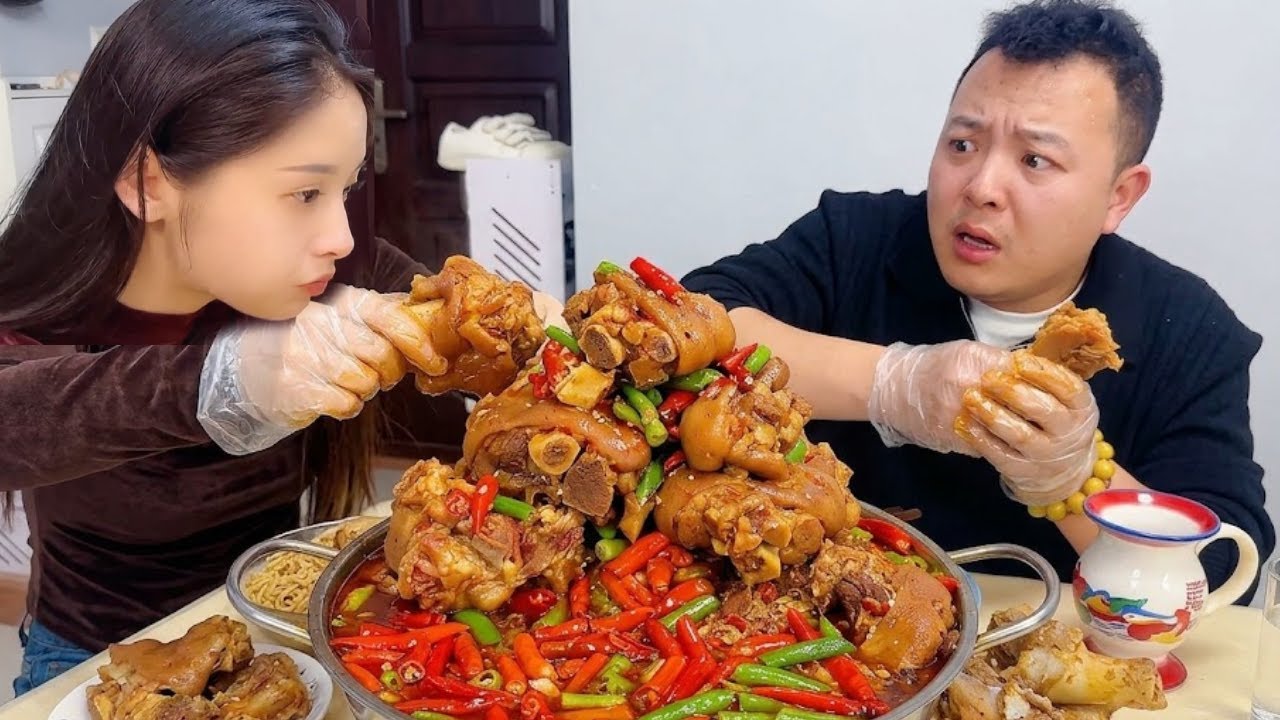 My selfish husband tries to hog all the food, but I won't let that happen!