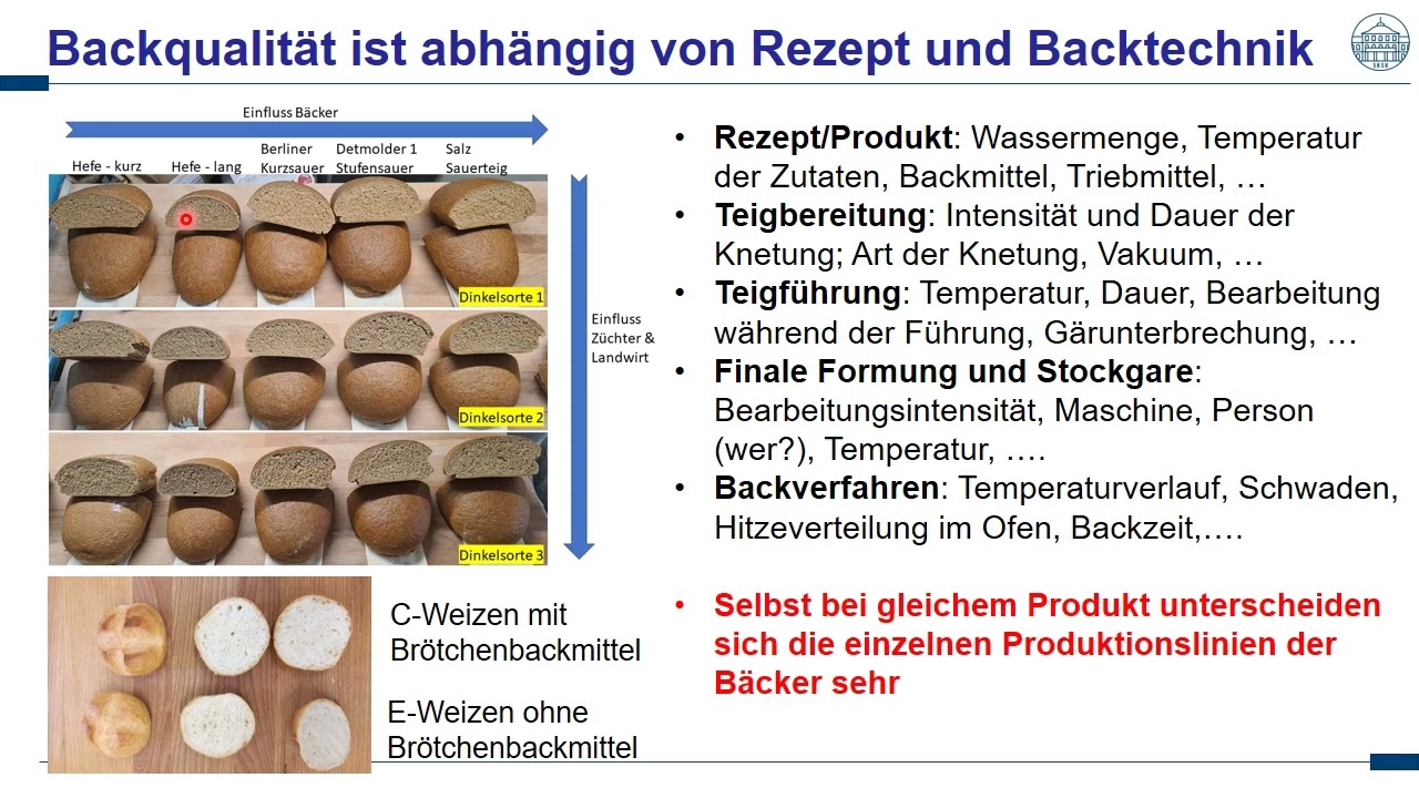 Erklärungen zur Backqualität von Weizen