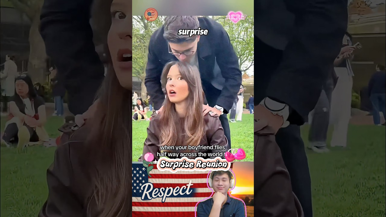 Surprise Reunion 👩&zwj;❤️&zwj;👨💕 #shorts #love #couple #reunion #surprise #meetagain #usa