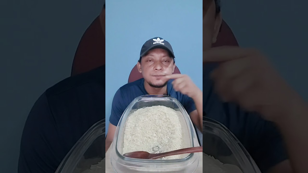 ASMR RAW RICE EATING || MAKAN BERAS TIGA JENIS BASMATI DUBAR,MAHSURI,AGRA #raw#rice#eating