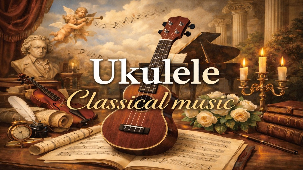 1 Hour of Relaxing Ukulele Fingerstyle Background music - Classical music / for Work & Study /Chill