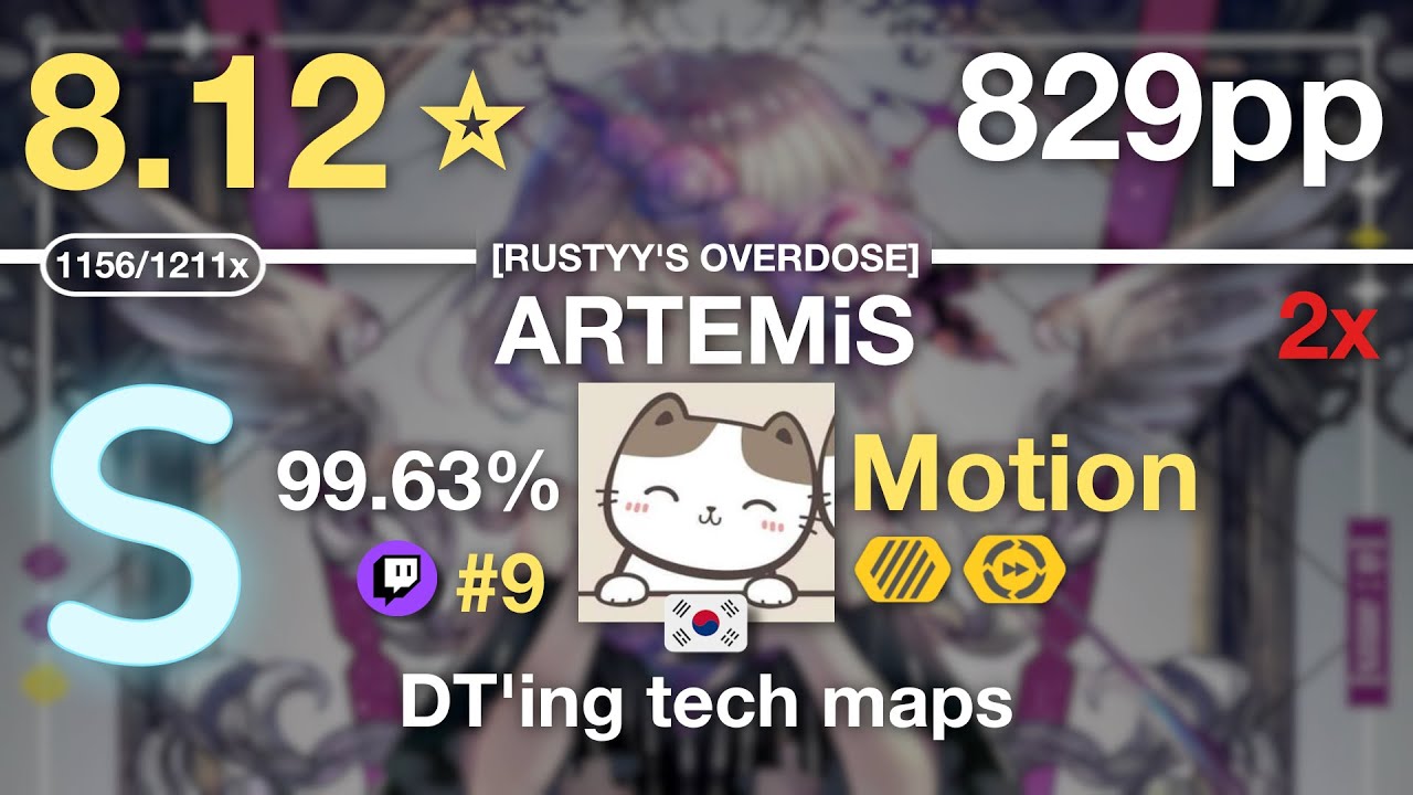 🔴8.12⭐Motion | BlackY - ARTEMiS [RUSTYY'S OVERDOSE] +HDDT #9 829pp 99.63% 2x