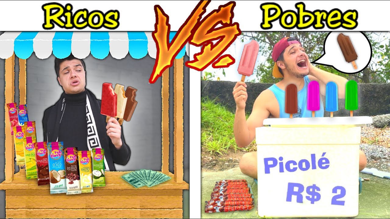 RICOS VS POBRES NA LOJINHA DE PICOLÉ #18 (QUEM GANHAR MAIS DINHEIRO VENCE)