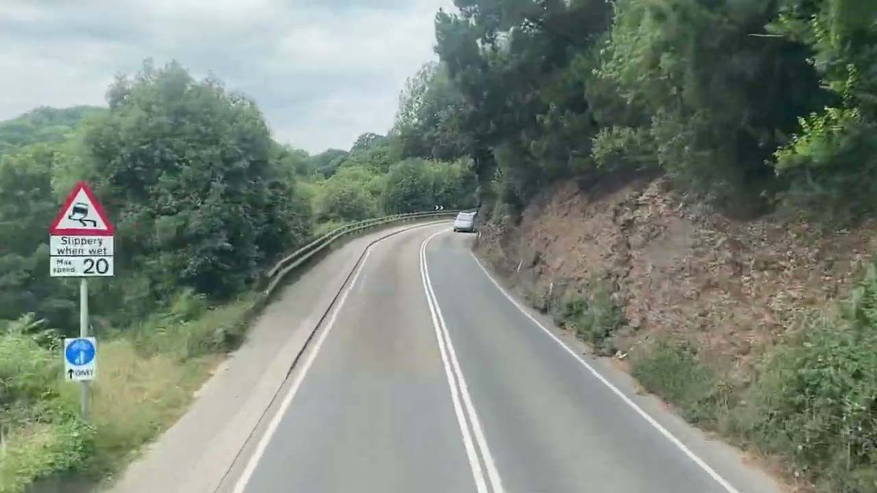 Jersey Channel Islands. Bus route 15 from Saint Aubin to Jersey Airport