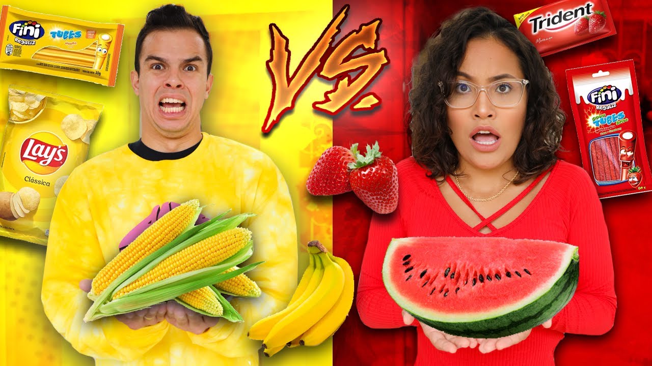 24 HORAS SÓ COMENDO COMIDAS AMARELAS E VERMELHAS!