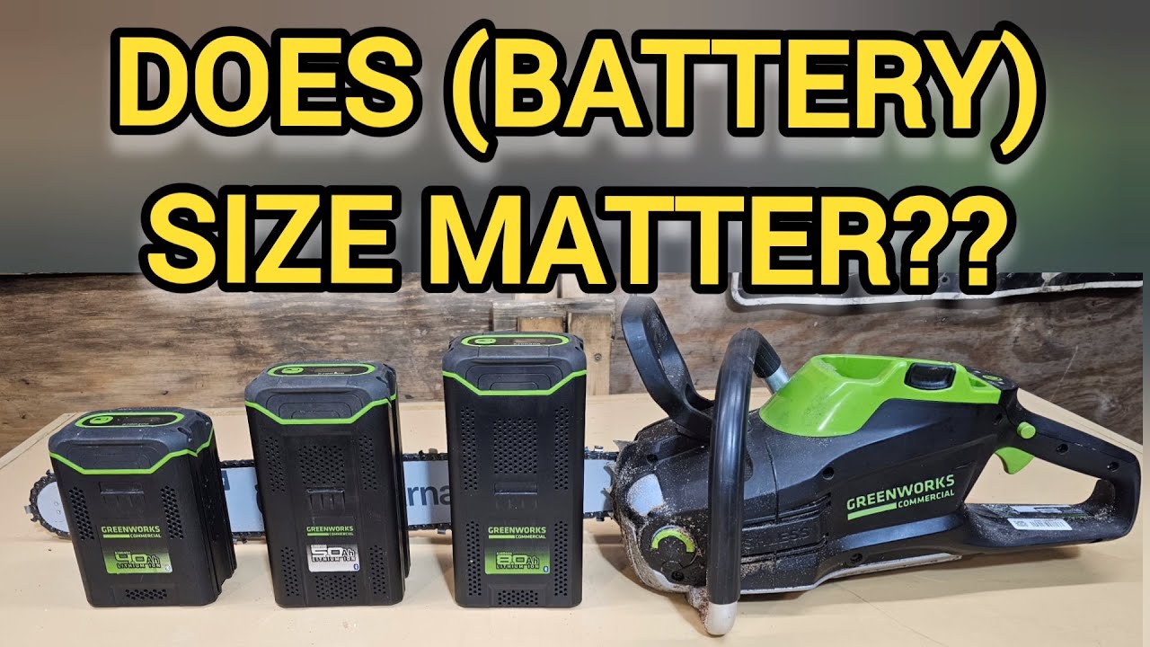 Batteries DO affect performance! Find out how much. Greenworks Commercial 82v 82CS34 tested!