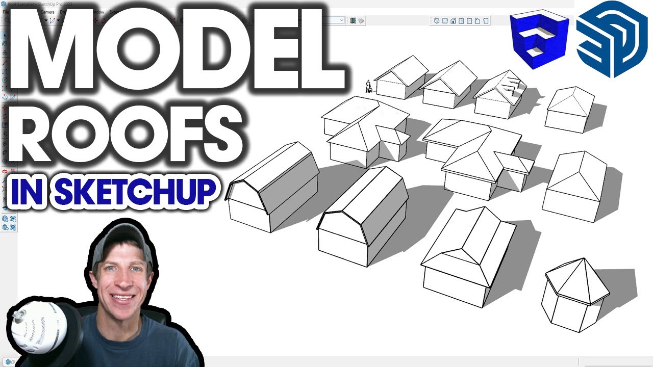 Как моделировать крыши в SketchUp! (9 разных видов!)