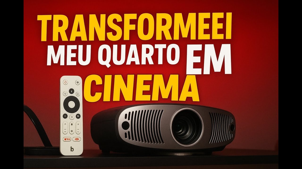 Transformei meu quarto em um CINEMA com esse projetor (Testando jogos, Netflix e muito mais!)