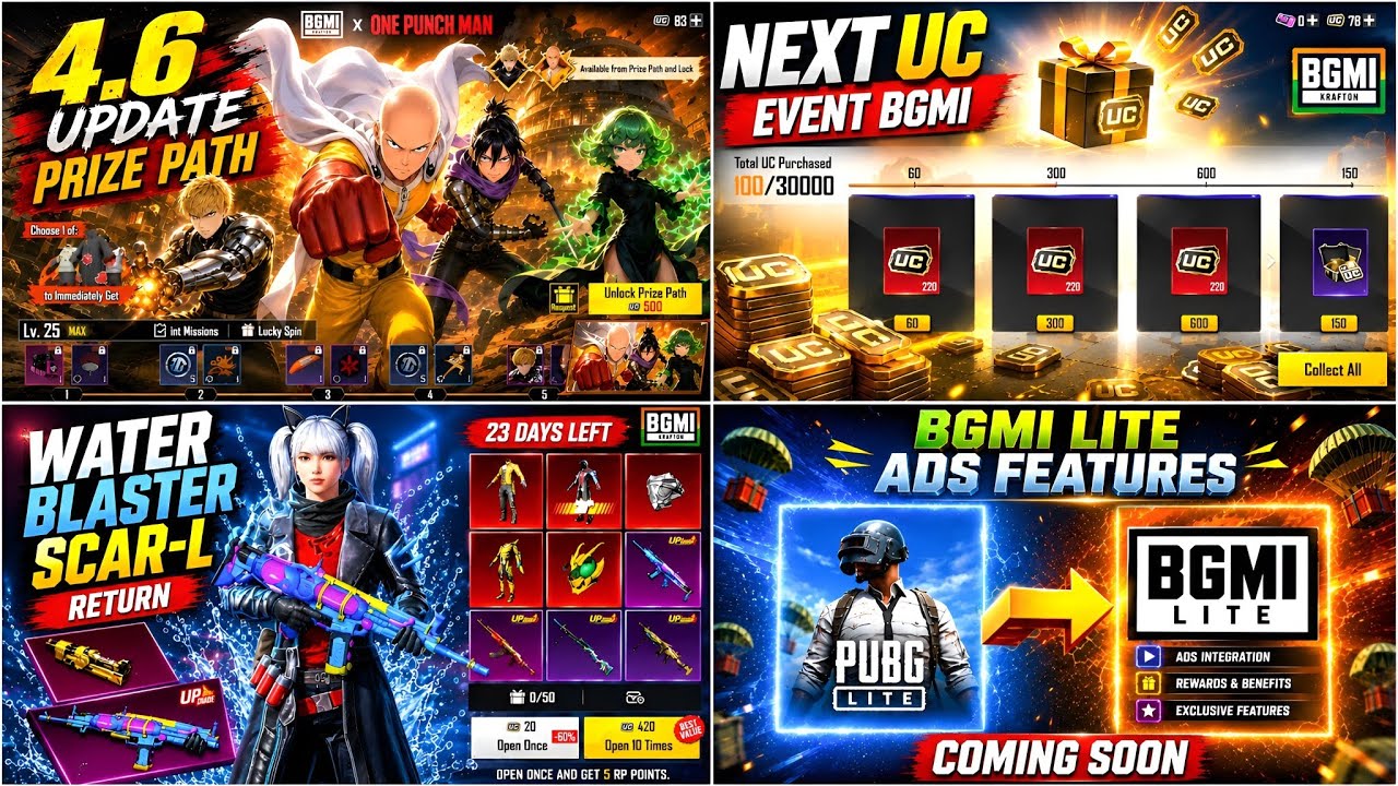 NEXT PRIZE PATH 4.6 UPDATE | BGMI NEXT UC UP EVENT | Bgmi Lite Big Update 🚨 | Bgmi/Pubg 4.6 Update 
