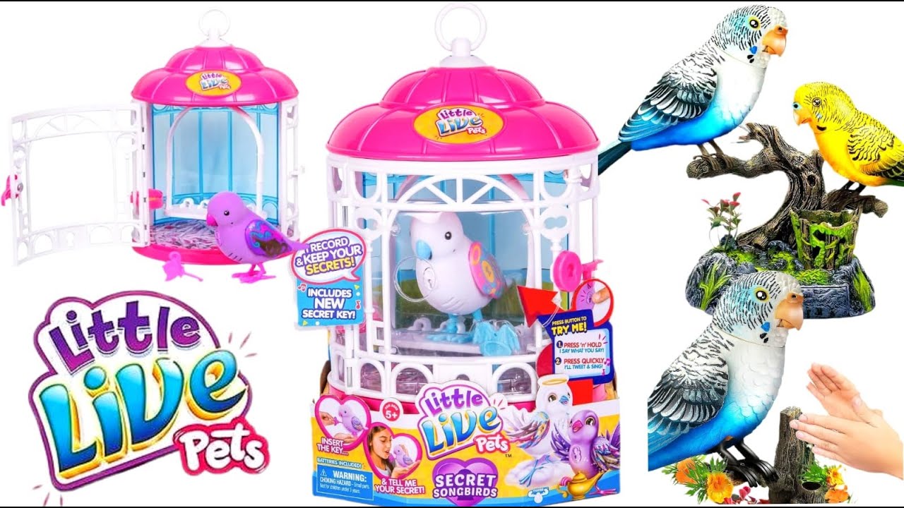UNBOXING INTERACTIVE TOY Moose Little Live Pets Bird in a Cage Pink| SINGING PARROTS