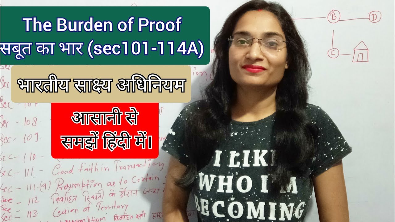 Burden of proof evidence Act /सबूत का भार /Section -101 to 114A evidence Act #burdenofproof #सबूत