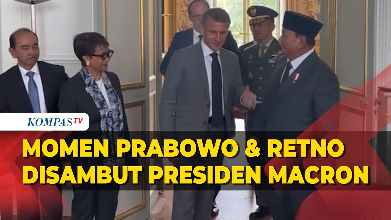 Momen Menhan Prabowo dan Menlu Retno Temui Presiden Macron di Istana Elysee, Perancis