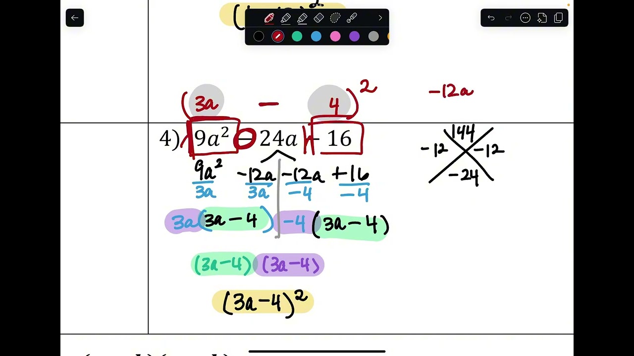 Factoring Quadratics (Perfect Square Trinomials and Difference of Squares)