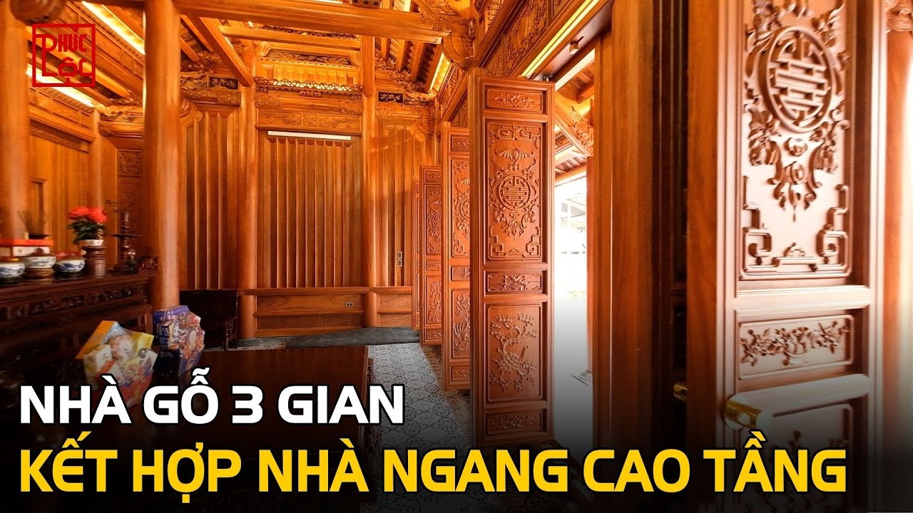 Hoàn Thiện Nhà Gỗ 3 Gian Cổ Truyền 8,5mx7,26m Tại Quốc Oai, Hà Nội  | Kết Hợp Nhà Ngang Cao Tầng