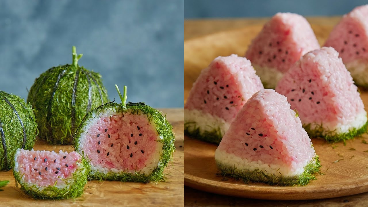 [여름도시락레시피] 감태로 만드는 수박모양 주먹밥 🍉