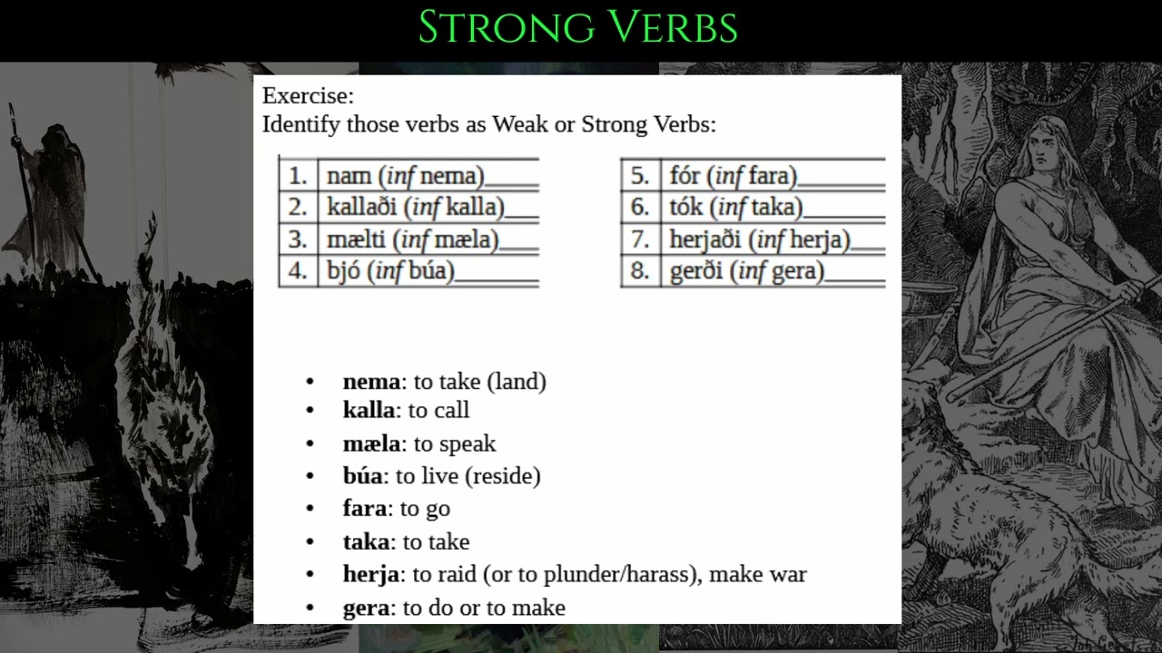 Tenth Lesson Old Norse: Strong Verbs (Introduction)
