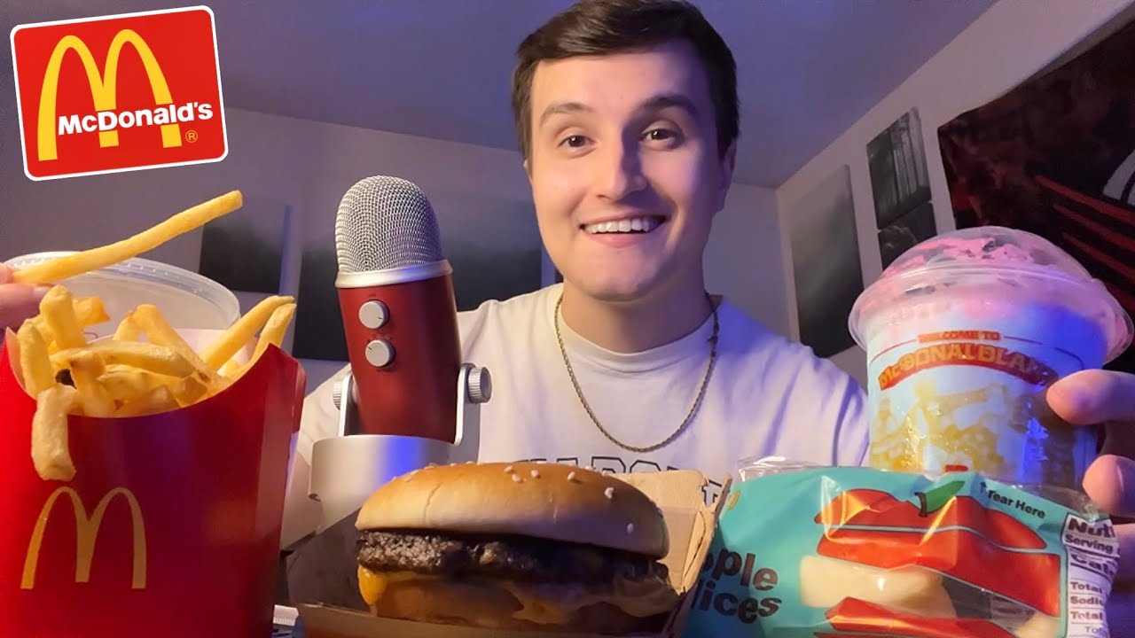 ASMR | NEW McDonald’s Milkshake and Burger Meal Mukbang 🍔🍟 (eating sounds)