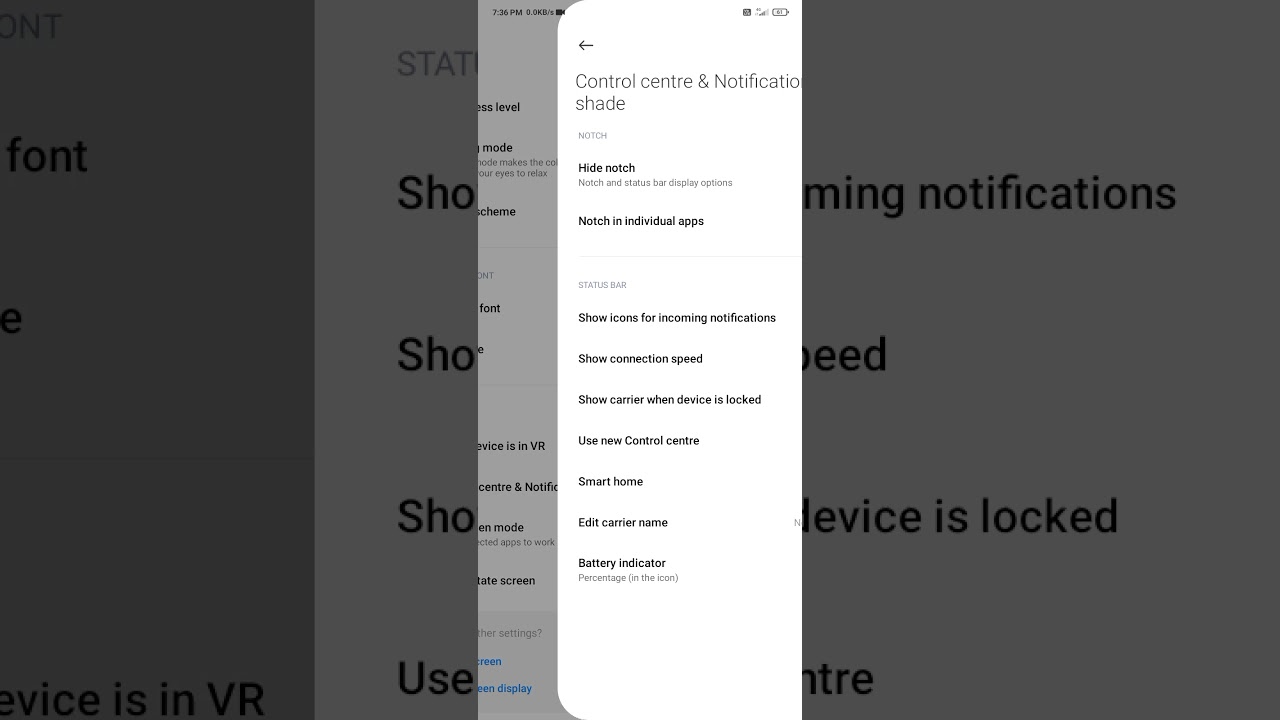 MIUI 12 new notification control panel.