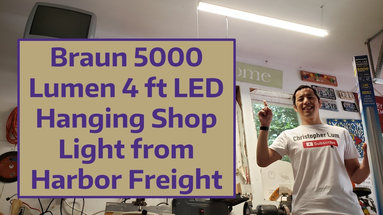 Braun 5000 Lumen 4 ft LED Hanging Shop Light from Harbor Freight
