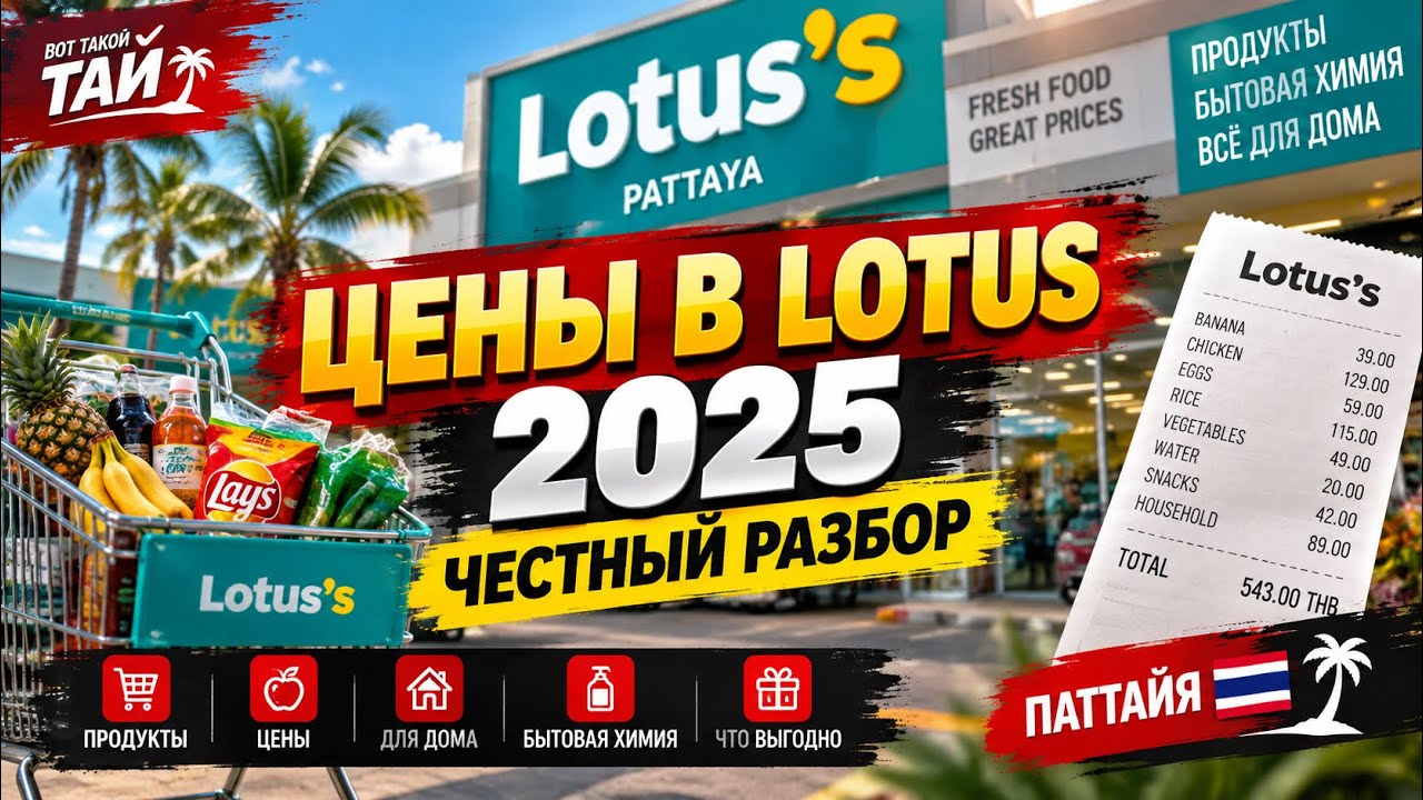 Цены в ЛОТОС Паттайя. Таиланд Октябрь 2025 ПЕРЕЗАЛИВ