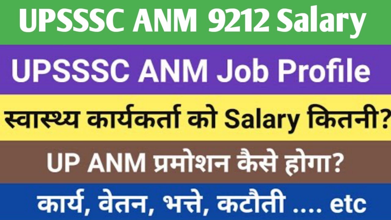 Upsssc anm job profile | UP ANM Salary | Female Health Worker Job Profile | Up anm job profile 2022