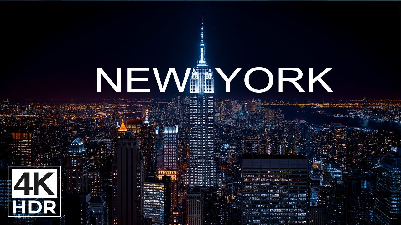 New York Aerial Night View | 4K Ultra HD HDR 60FPS Dolby Vision
