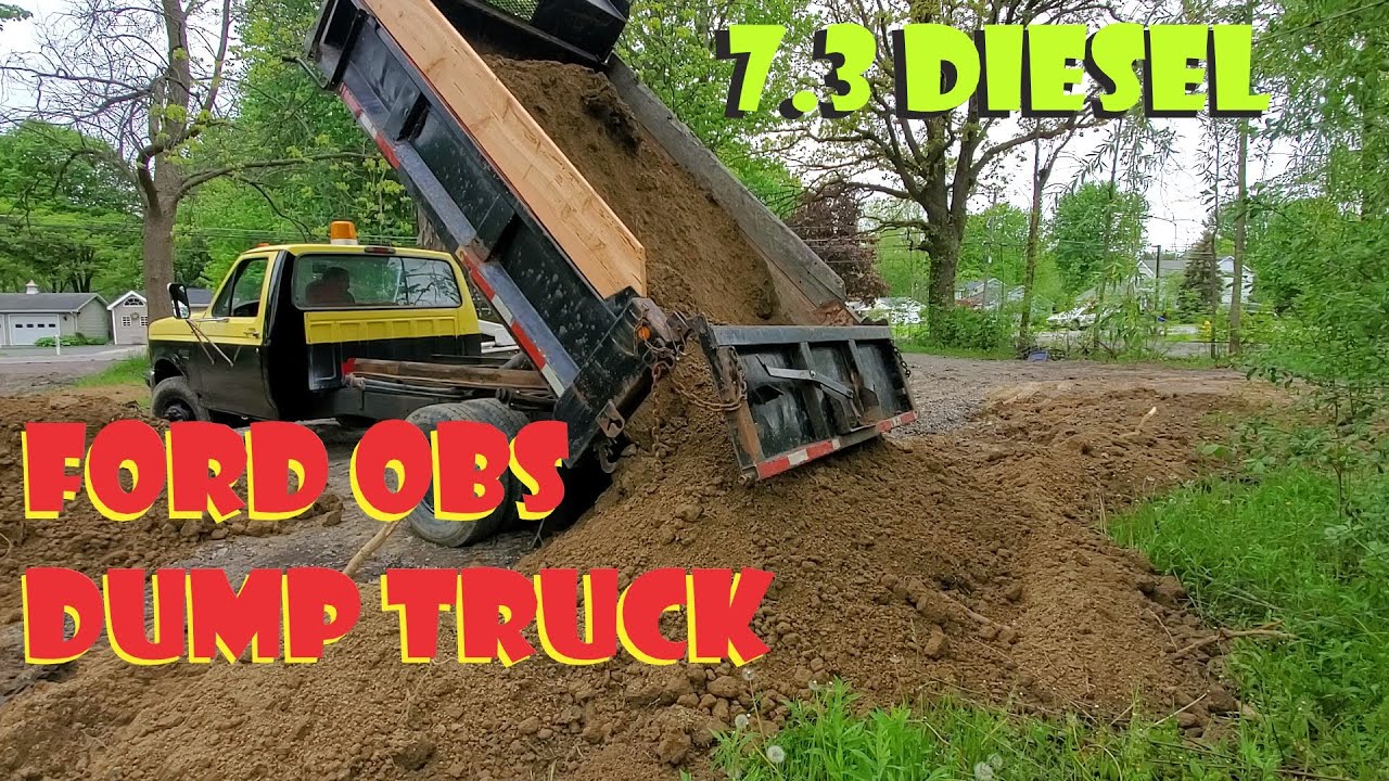 Picking up Free Dirt with 1996 Ford Dump Truck 7.3 Diesel OBS