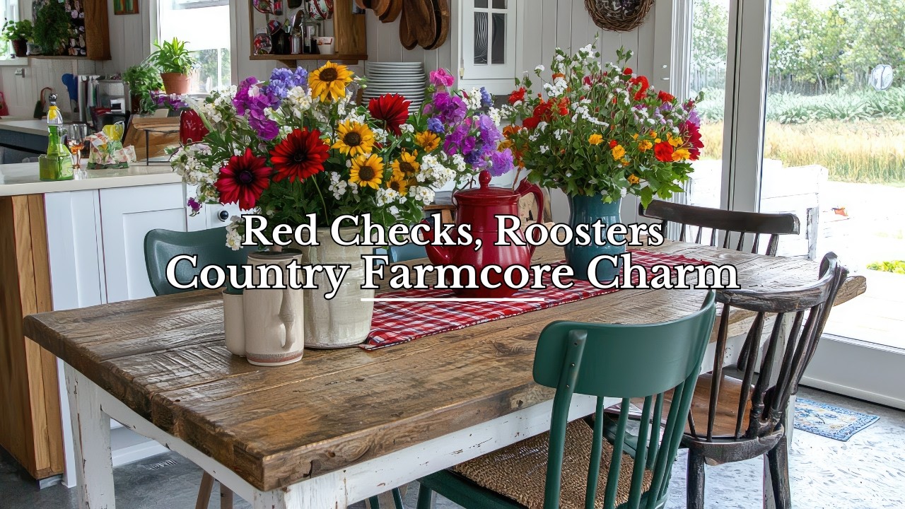 Country Farmcore Charm | Red Checks, Roosters & Rustic Decor Ideas You'll Love