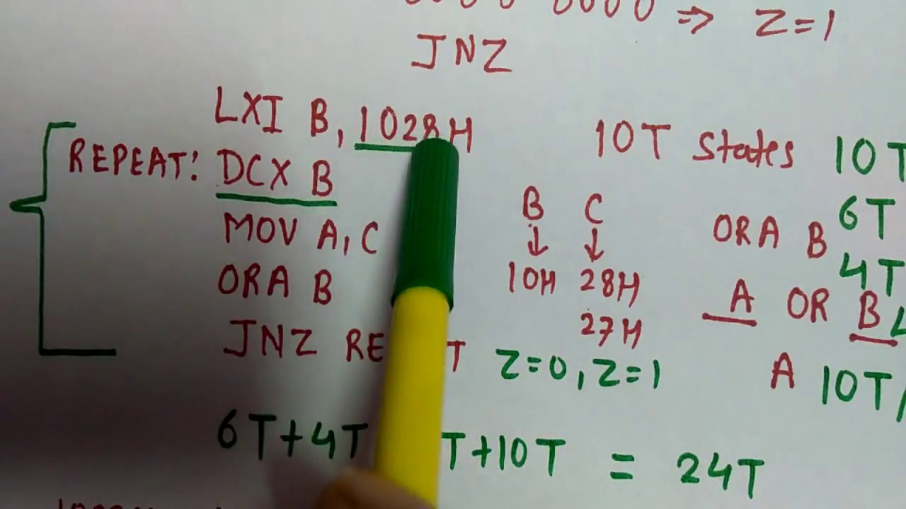 ALP to Generate delay using register pair in 8085.