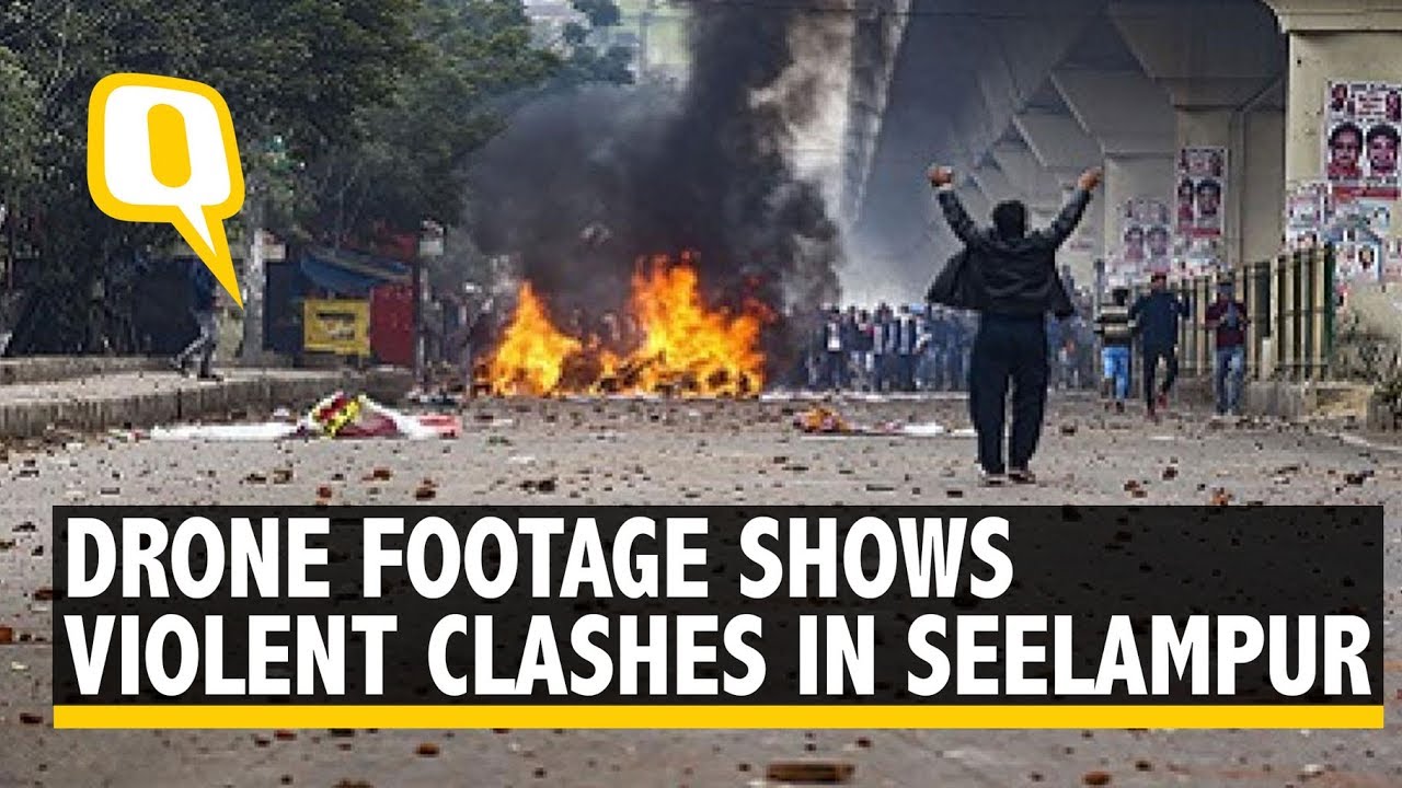 Watch: Drone Footage of Seelampur Clashes Between Protesters and Police  | The Quint
