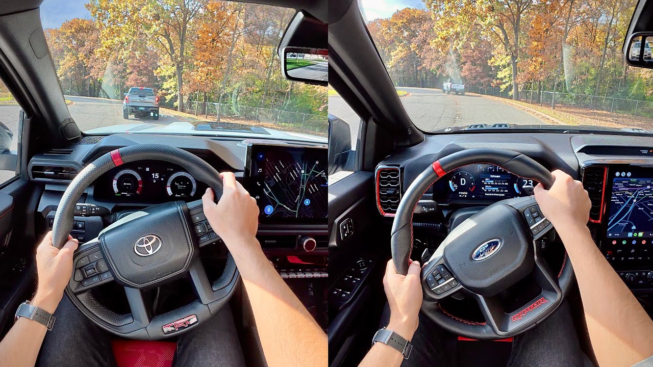 2024 Toyota Tacoma TRD Pro vs. Ford Ranger Raptor - POV On-Road Driving Impressions