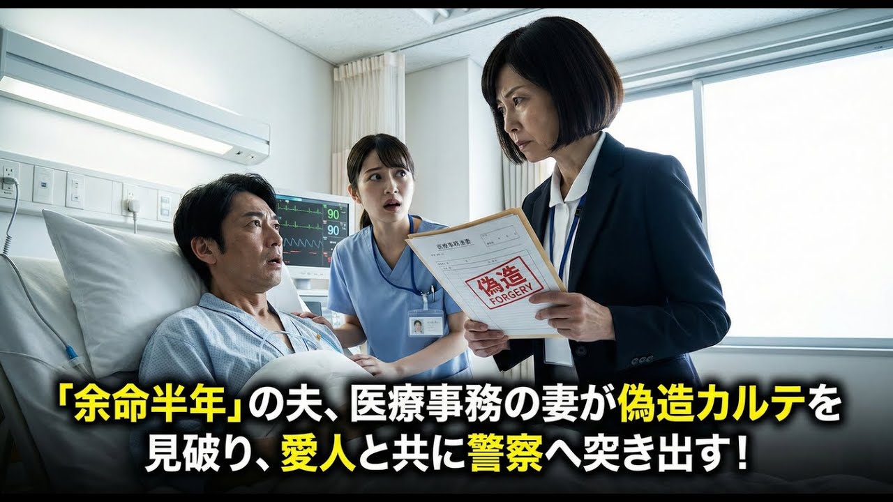 「余命半年だから離婚して」と泣く夫。医療事務歴32年の私がカルテの矛盾を指摘すると、看護師の愛人と共に顔面蒼白になり…