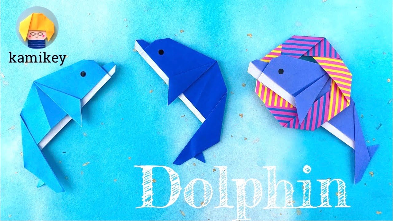 【折り紙】イルカ Origami Dolphin（カミキィ kamikey)