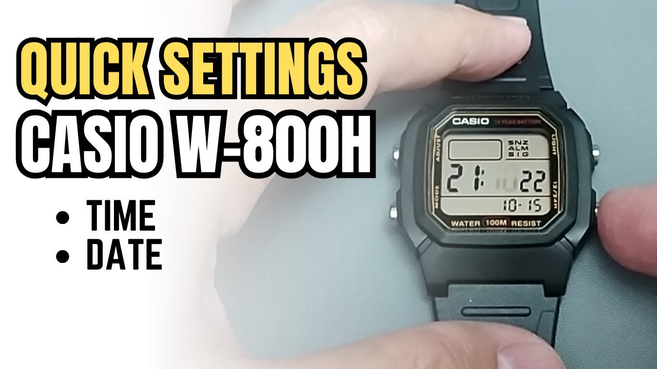 Быстрые базовые настройки Casio W-800: как установить время и дату на Casio W800H W800 W-800H