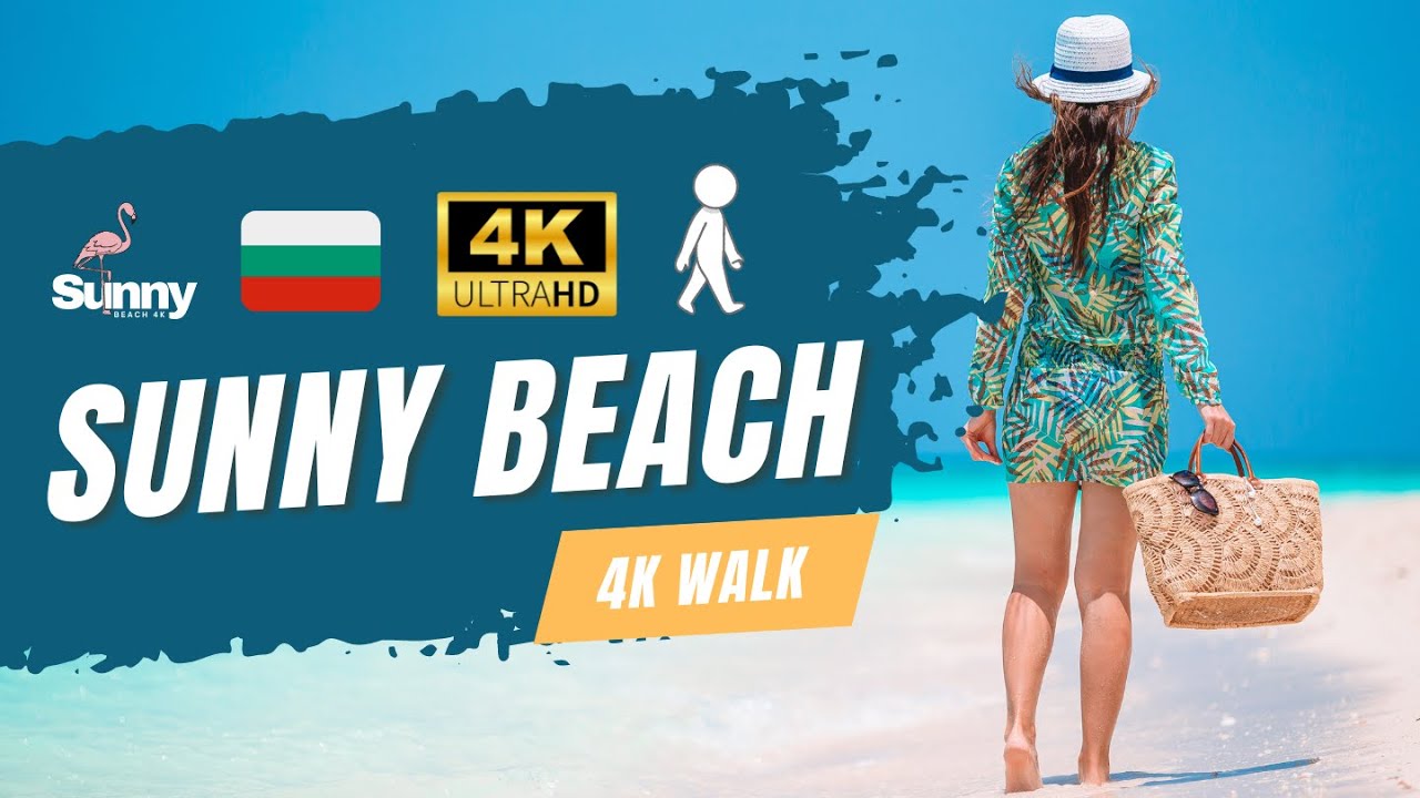 Sunny Beach 4K Walk: Scenic Tour from M.M Supermarket to Sunny Beach Pier | #sunnybeach 🇧🇬 🌞