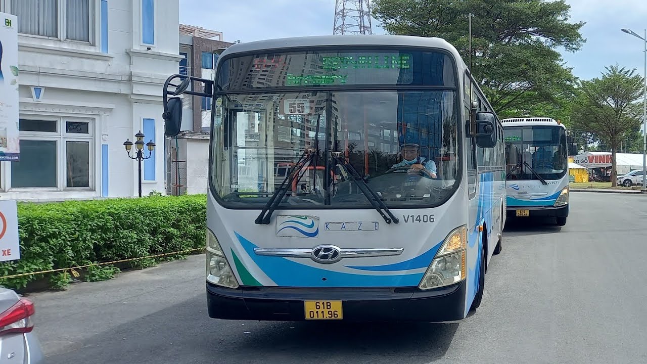 Kaze Bus - Lộ trình lượt đi tuyến 61-55 (Tuyến nâu) : Becamex Tower - Đại học Quốc Tế Miền Đông
